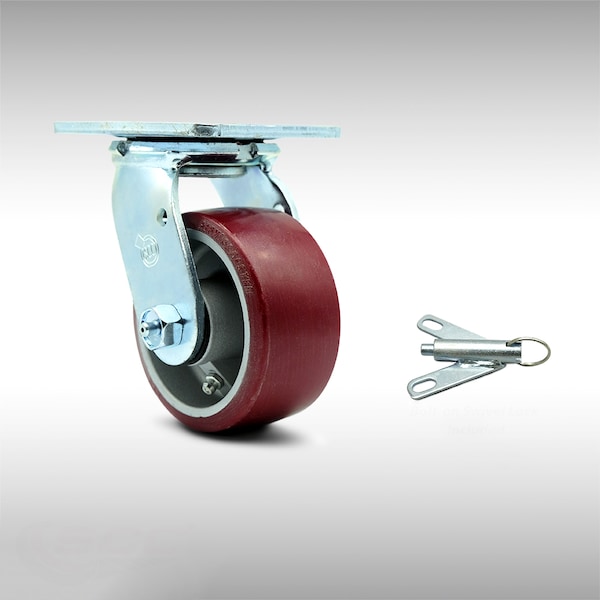 4 Inch SS Poly on Aluminum Swivel Caster with Ball Bearing and Swivel Lock SCC